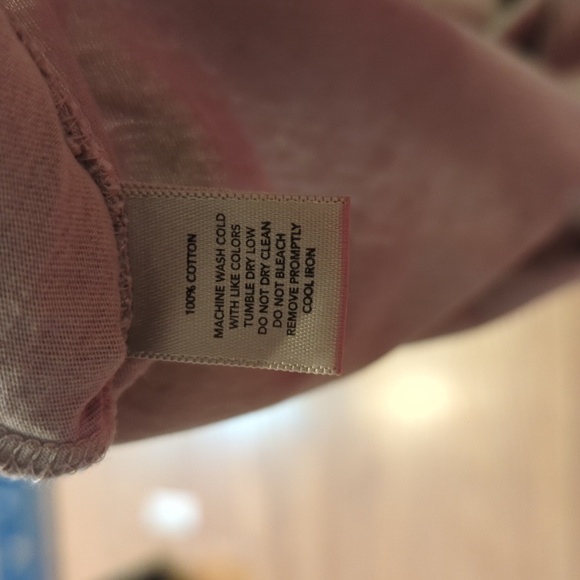 Loft gray short-sleeve lived-in cotton long t-shirt v-neck women's size S - Picture 6 of 6